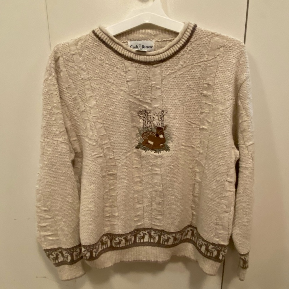 Tan Deer Fawn Sweater Womens Medium